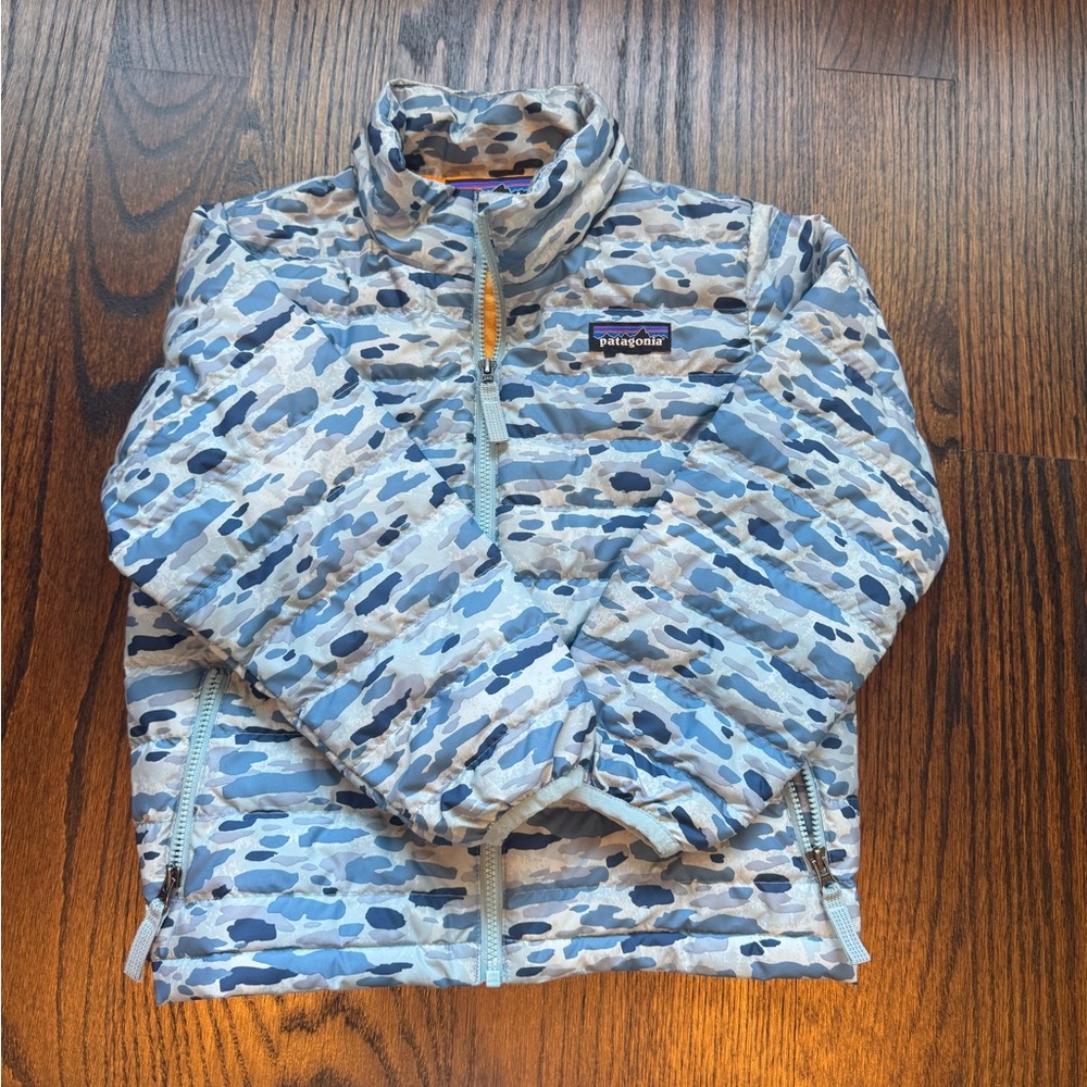 Patagonia Kids Light Blue Camo Hoodie